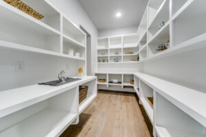 Walk-in pantry in custom built home