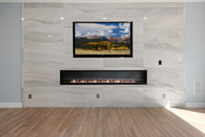 Custom luxury home san antonio entertainment space fireplace